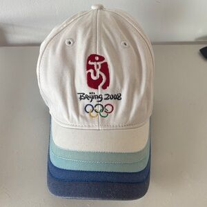Olympics 2008 Games Hat Sports Cap 100% Cotton Adults Adjustable White Multi